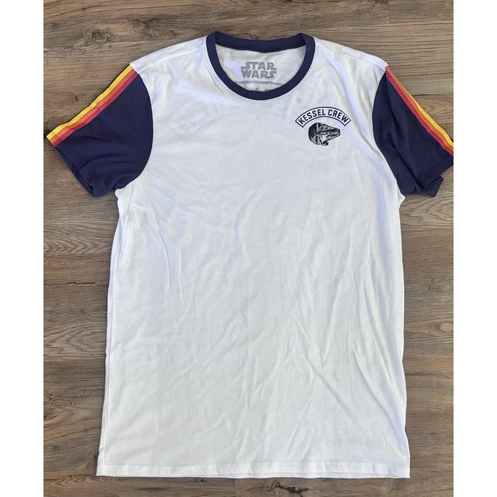 Star Wars Her Universe Kessel Crew Rainbow Sleeve Ringer Tee Woman Medium retro